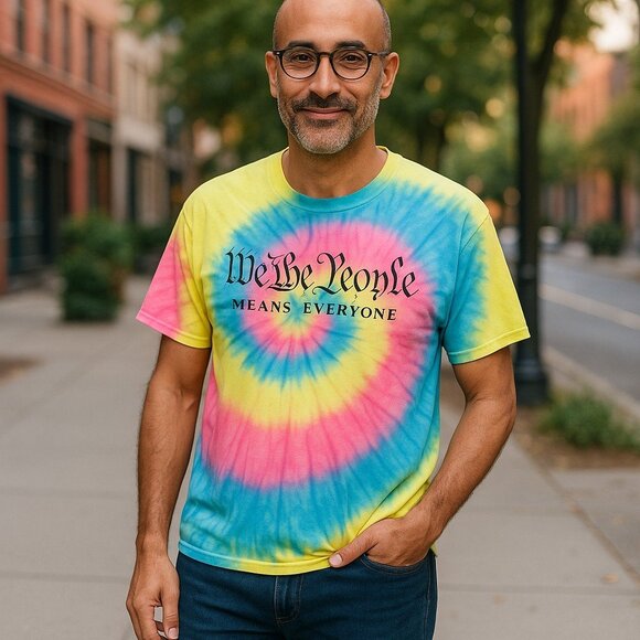 Port and Company Other - WE THE PEOPLE MEANS EVERYONE Tie Dye Short Sleeve Tee Mens L Pride LGBTQ